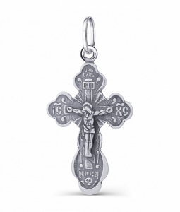 крест из серебра частично черненый штампованный