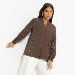 Кардиган комбинированный, Контракт на роскошь (brown)