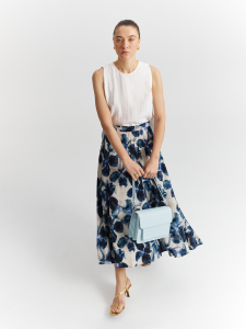 Юбка-миди с цветочным принтом