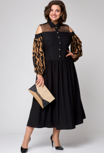 Платье EVA GRANT 7216 черно-коричневый