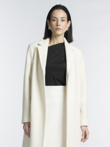 Классическое пальто из шерстяной буклированной ткани