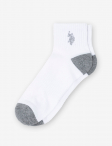 MENS 6PK WHITE QUARTER CREW SOCKS