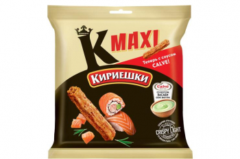 «Кириешки Maxi», сухарики со вкусом  роллов «Сяке маки» и с соусом со вкусом васаби «Calve», 75 г