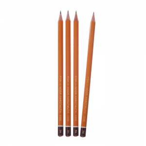 Набор профессиональных чернографитных карандашей 4 штуки Koh-I-Noor 1500 H7, лакированный корпус (3098863)