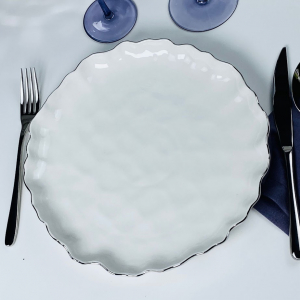 305-292 Набор из 6 тарелок 21,5см ВАНЕССА СЕРЕБРО в под.уп.(х8)Фарфор