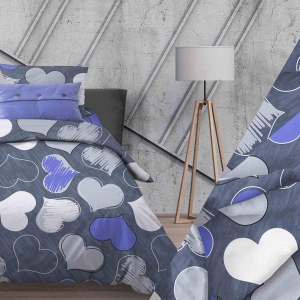 Наволочка Романтика синий бязь