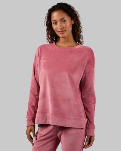 WOMEN'S VELOUR LUXE RIB CREW TOP
