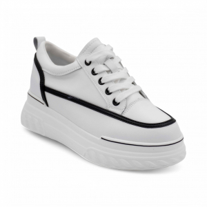 Кроссовки из натуральной кожи P65-1 белые