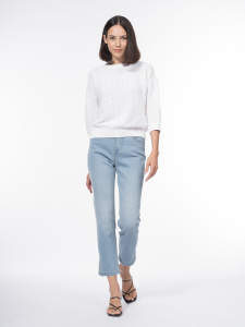 Джемпер из 100% хлопка с дизайнерским переплетением нитей