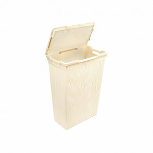 Корзина для белья ЛОФТ 50л узкаяс крышкой слоновая кость