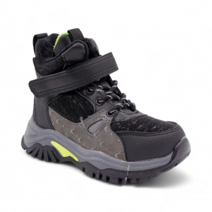 Ботинки на меху 1829-2-2 черн/зел