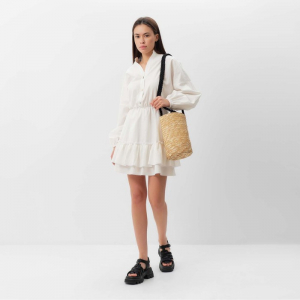 Платье женское короткое MIST Summer time, белое, размер 40-42