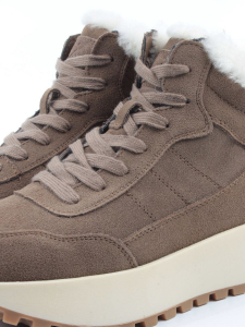 04-PAML08-2Z BROWN Ботинки зимние женские (натуральная замша, 100% шерсть, натуральный мех)