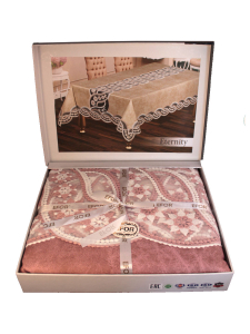 Скатерть EFOR ETERNITY 160*220 прямоугольная пудровый