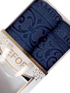 Набор полотенец EFOR BAMBOO TAC из 2х пр. (50*90,70*140) 100% бамбук (синий)