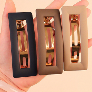 Заколка-автомат прямоугольная матовая 9,5 см.