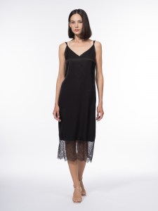 Платье-комбинация с кружевной отделкой