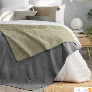 DOME ЛИВ сер.-зел. Покрывало 200х220, 1 пр., 100% полиэстер