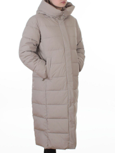 2338 DK. BEIGE Пальто зимнее женское (200 гр. холлофайбер)