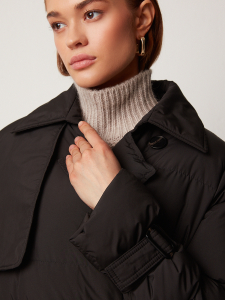 Пуховик-тренч удлиненный