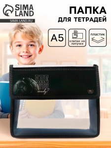 Папка для тетрадей, А5, пластиковая, 23?19?5 см «Мяч»