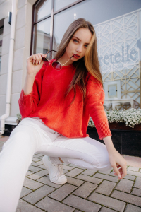 Джемпер из хлопка 4-267V гранат