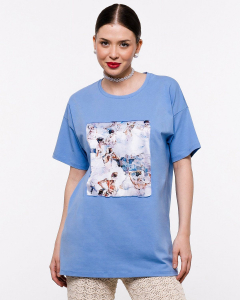 Футболка оверсайз с шёлковой вставкой FKD003