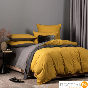 SleepiX ЮКО горчич/сер КПБ 145х215-2/230х250-1/50х70-2/70х70-2, 7 пр., модал/бамбук