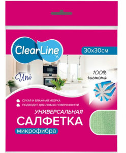 Салфетка микрофибр.30*30 Clear Line