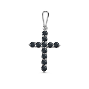 Подвеска с фианитом родированная серебро 925*