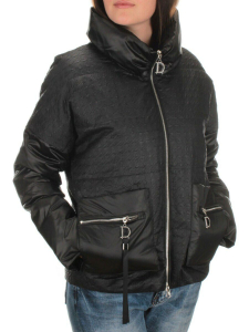 EAC931 BLACK Куртка демисезонная женская (100 гр. синтепон)