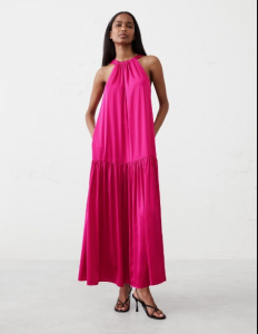 Gathered Halter Maxi Dress