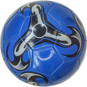E29368-1 Мяч футбольный №5, PVC 1.8, машинная сшивка (синий-Mix)