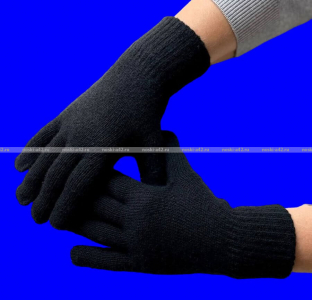 Перчатки женские, подростковые ЧЕРНЫЕ с начесом арт. А-17