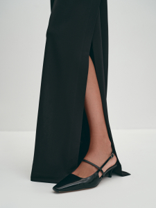 Трикотажные брюки палаццо с разрезами