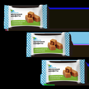 Бековские молочные конфеты (флоупак лоток 2 кг) вес