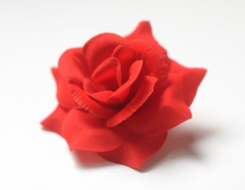 Искусственные цветы, Голова розы бархатная малая для ветки, венка красный