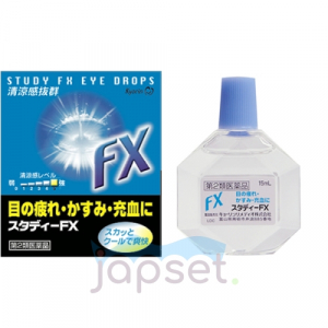 Kyorin Study FX Eye Drops, Мягкие освежающие укрепляющие капли для глаз, 15 мл