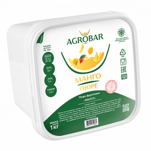 Пюре Манго без сахара (Агробар) замороженное, 1 кг