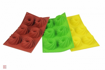 Форма для выпечки силиконовая, 6 ячеек, 