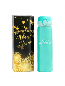 Термос Мастер К «Топ», 500 мл, 6.3?24.5 см, сохраняет тепло 8 ч, нержавеющая сталь, бирюзовый