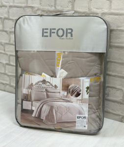 КПБ EFOR SATIN BEJ с одеялом бежевый евро