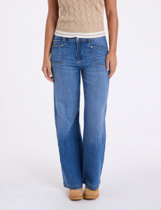 WIDE LEG PATCH POCKET JEAN