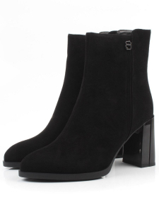 04-M3-9145 BLACK Ботильоны зимние женские (натуральная замша, натуральный мех)