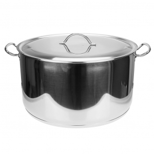 Кастрюля из нержавеющей стали 25л, д40см, цельнотянутая конструкция корпуса (Россия)