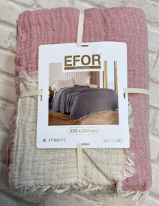 ПЛЕД EFOR МУСЛИН  220*240  (ПУДРА)