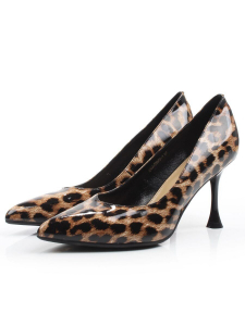 06-A66A-586PC-1 BLACK/LEOPARD Туфли женские 