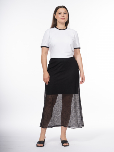 Юбка из мягкой кружевной сетки с флоральным узором