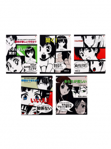 Тетрадь 48 листов в клетку MANGA ANIME, обложка мелованный картон, матовая ламинация, МИКС