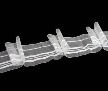 Тесьма С 93 М органзовая, ширина рулона 6 см, 2 нити, в бобине 50м